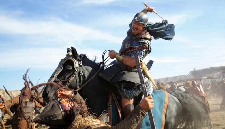 DF-04525 - Moses (Christian Bale) charges into a fierce battle.