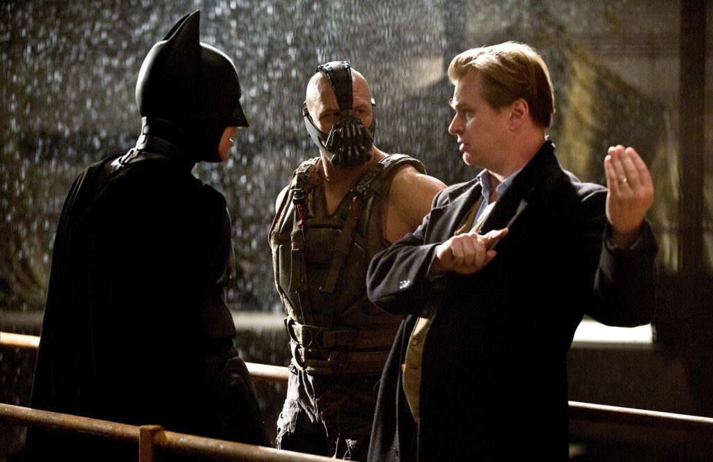 the dark knight rises behind the scenes christopher nolan christopher bale tom hardy