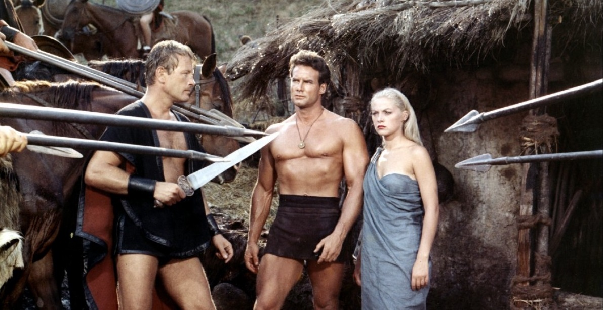 Jacques Sernas, Steve Reeves i Virna Lisi w filmie "Romulus i Remus" (1961)