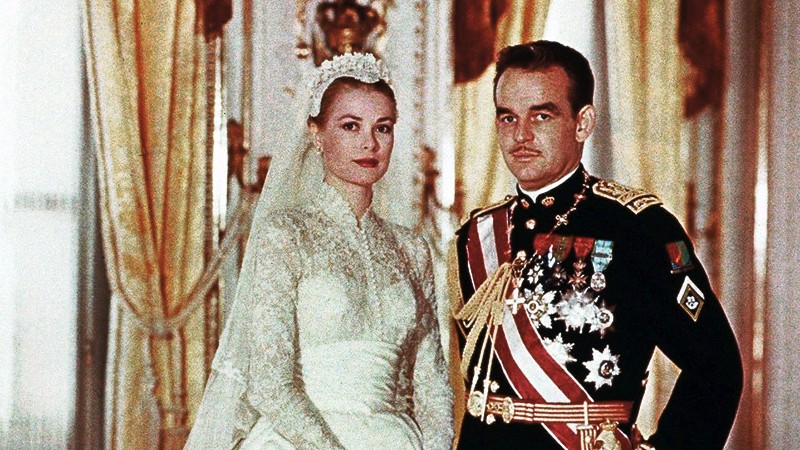 grace kelly z mezem ksiaze monako slub