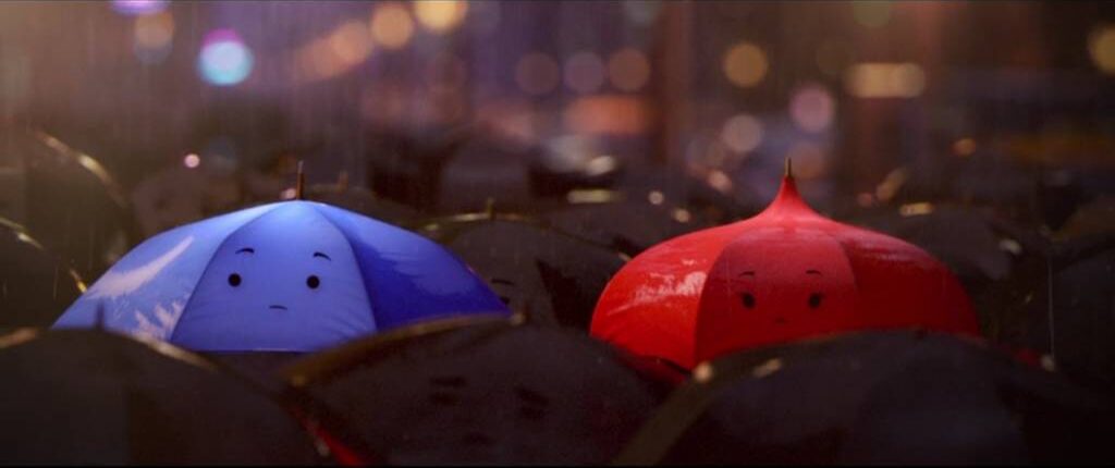 Screen z animacji Niebieski parasol.
