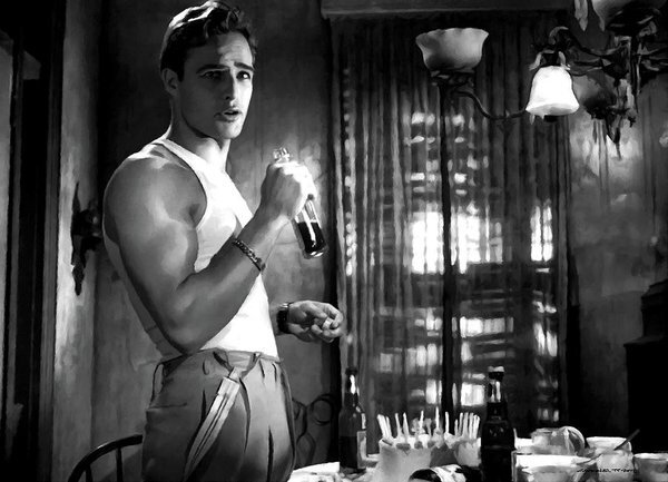 Marlon Brando w filmie "Tramwaj zwany pożądaniem"