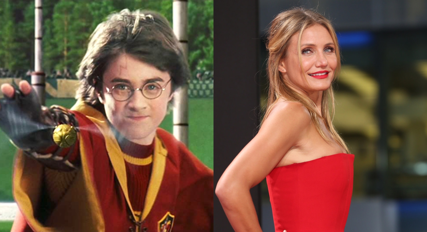 Daniel Radcliffe używał zdjęcia Cameron Diaz podczas kręcenia scen na miotle w "Harrym Potterze"
