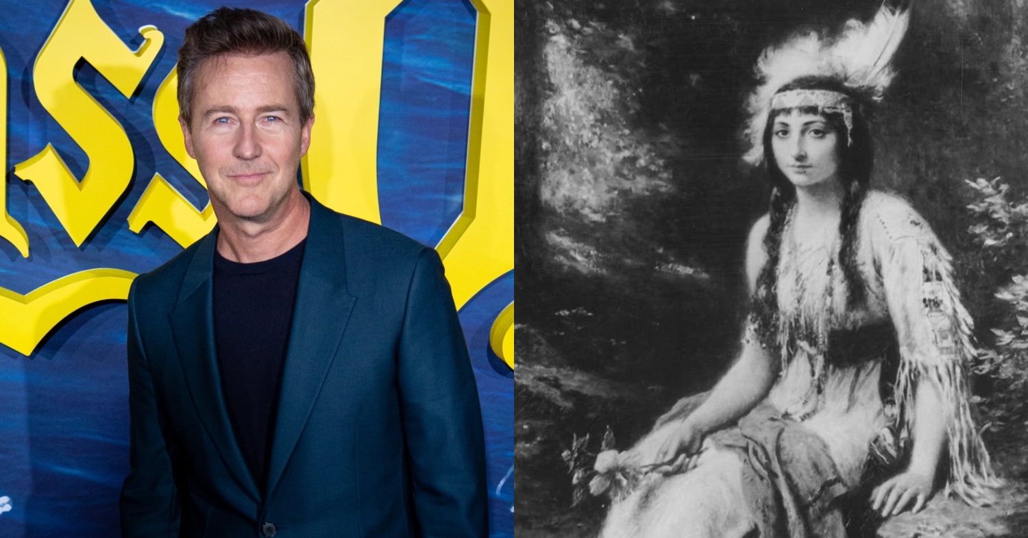 EDWARD NORTON dowiedział się, że jest spokrewniony z Pocahontas. Jest komentarz aktora