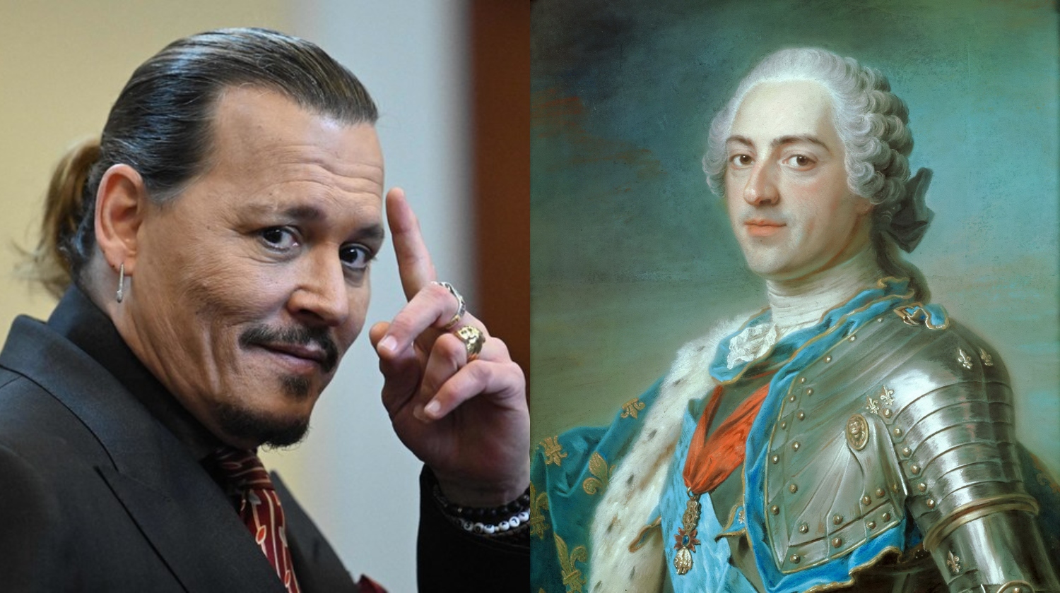 JOHNNY DEPP jako król Ludwik XV na pierwszym zdjęciu z nadchodzącego filmu "Jeanne du Barry"