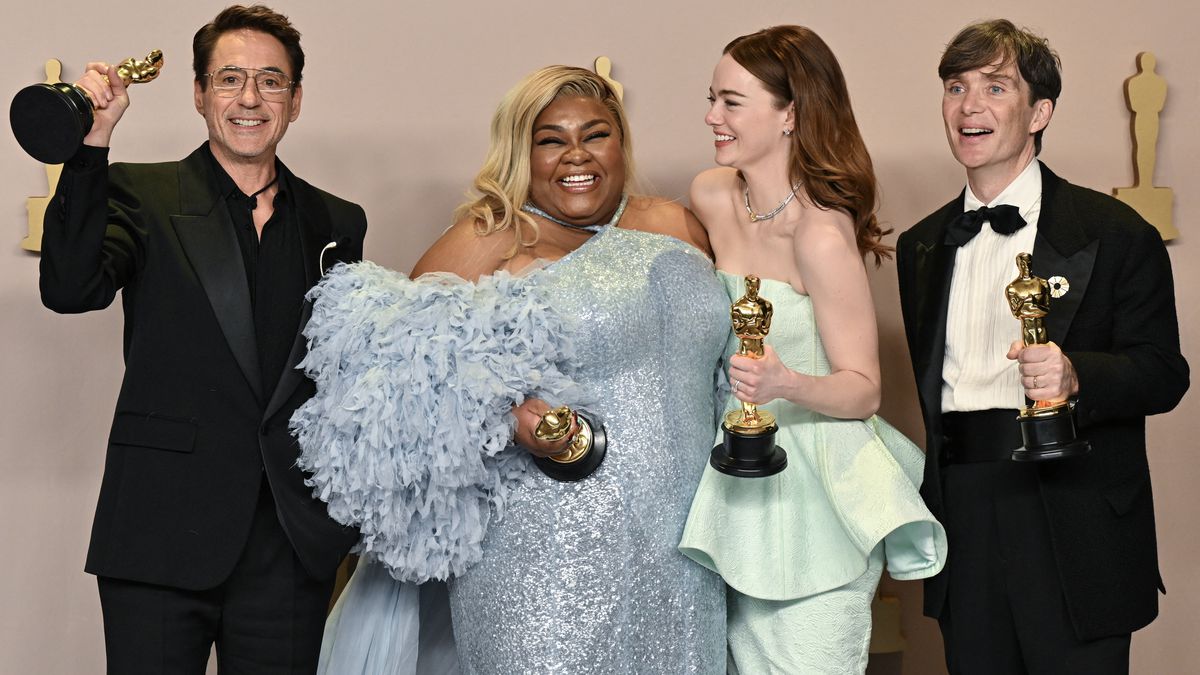 Robert Downey Jr., Da'Vine Joy Randolph, Emma Stone i Cillian Murphy z Oscarami