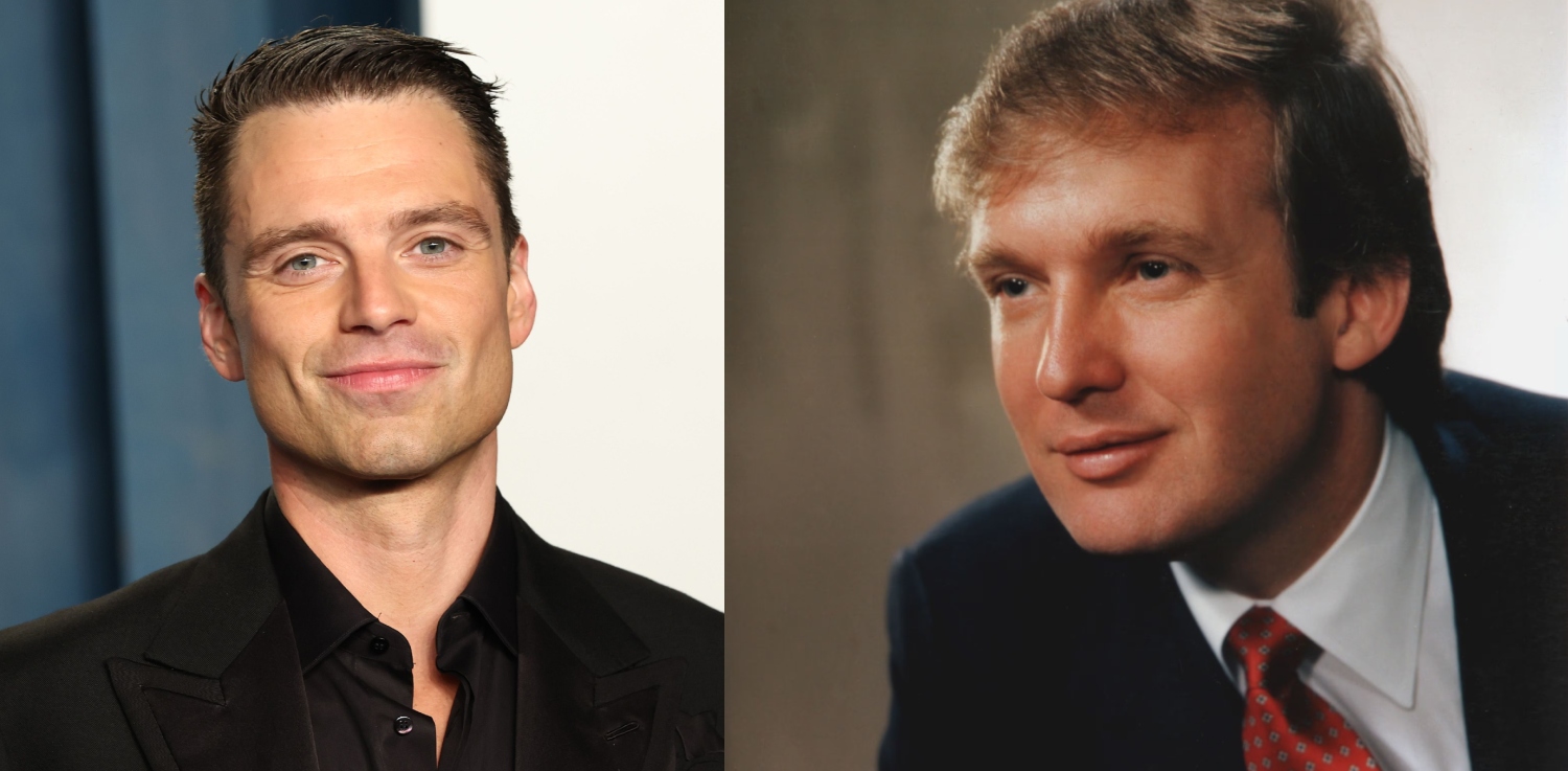 Sebastian Stan jako Donald Trump na zdjęciu z "The Apprentice". Film zadebiutuje w Cannes