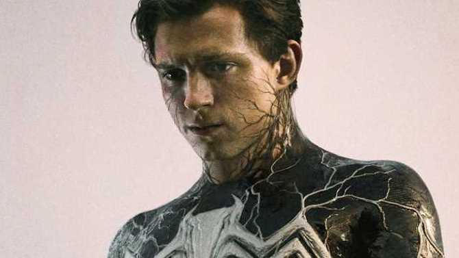 TOM HOLLAND w czarnym kostiumie symbionta. Grafiki koncepcyjne od twórcy z Marvela