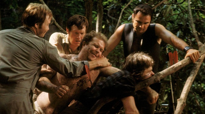 J. Voight, R. Cox, N. Beatty, B. Reynolds i B. McKinney w filmie "Uwolnienie" (1972)