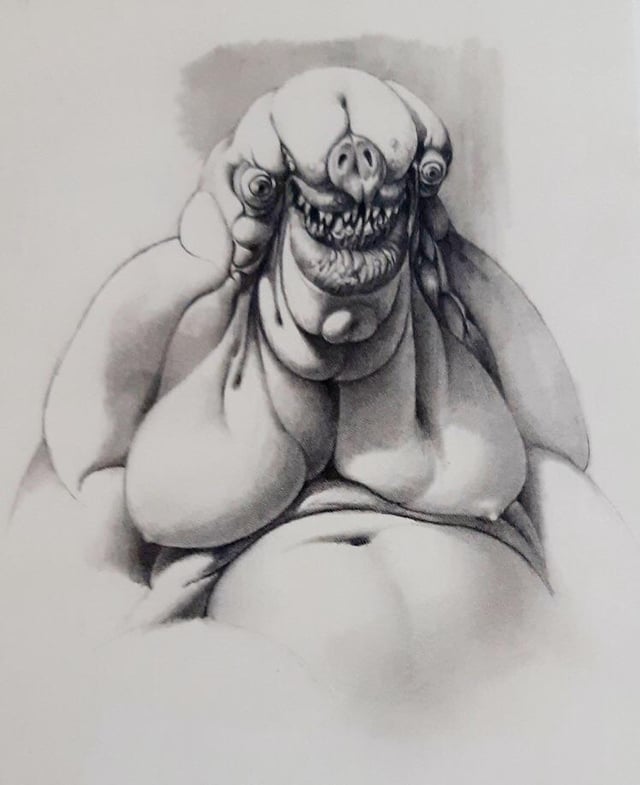 r/StarWars - Initial design of Jabba the Hutt for Return of the Jedi by Ralph McQuarrie in 1981