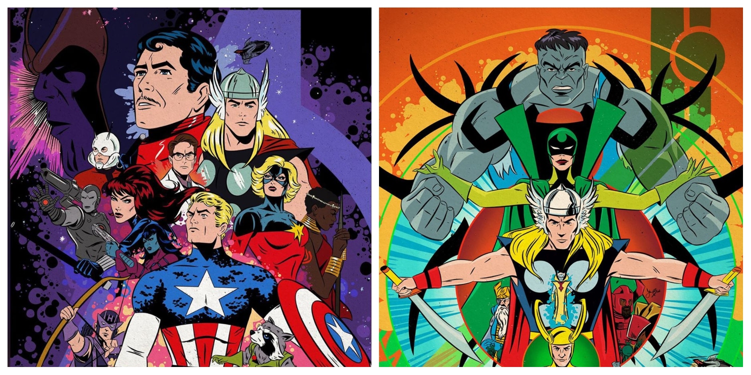 Plakaty AVENGERS: KOŃCA GRY i innych filmów Marvela w klasycznym, komiksowym stylu