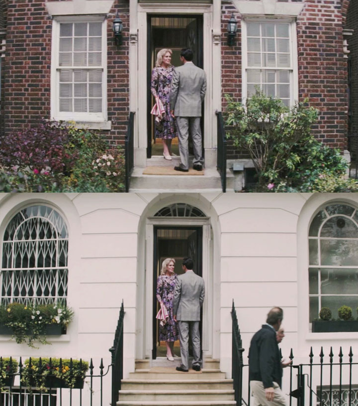 Na górze prawdziwy dom, na dole ten, który widzimy w filmie. 